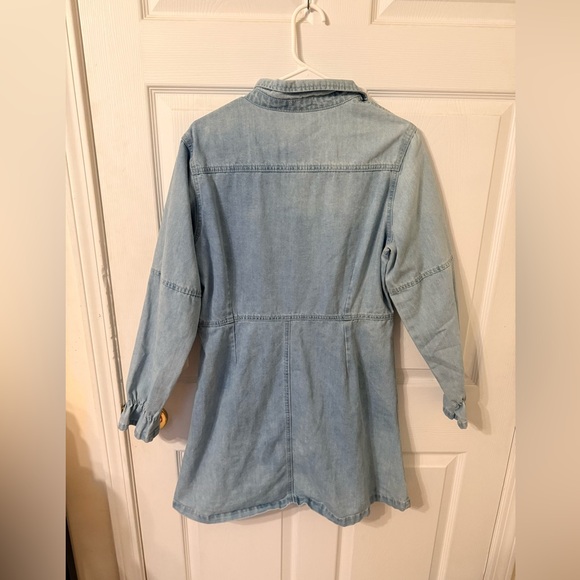 Pink Lilly Denim Long Sleeve Mini Dress - Picture 3 of 4